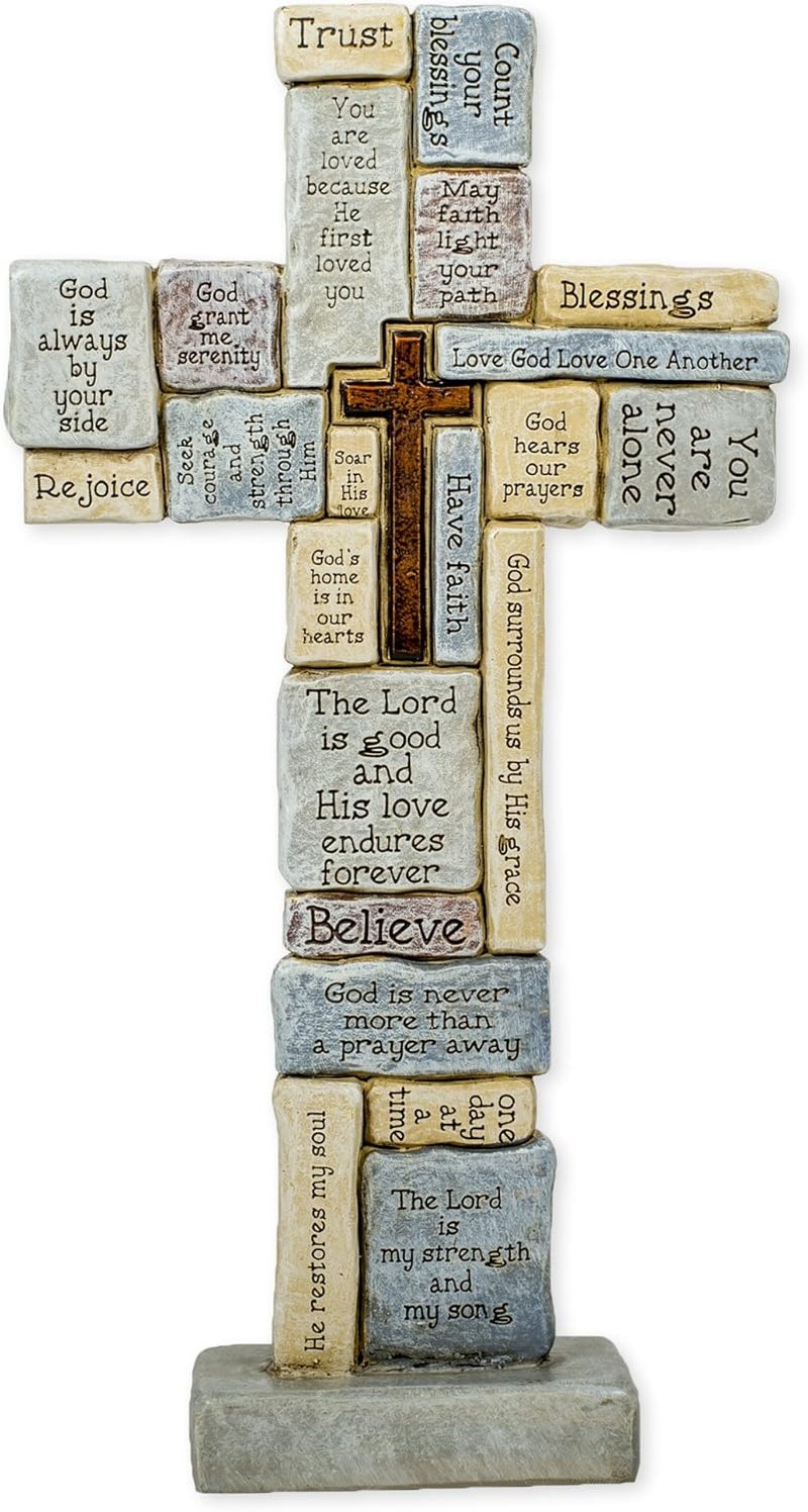 Roman Giftware Inc., Inspirational Crosswords Collection, 12.5" H Crossword Table Cross,Religious, Inspirational, Durable (6x1x12) - Image 1